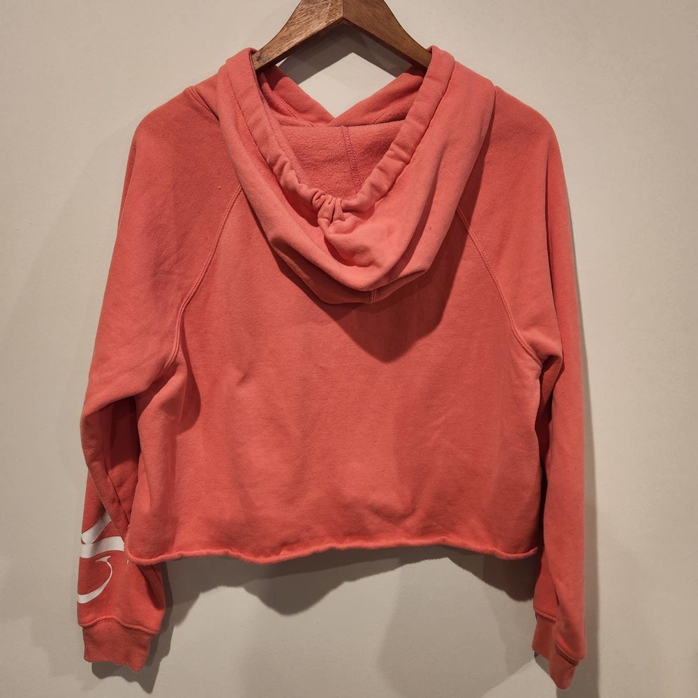 Calvin Klein Jeans Womens Pink Logo Crop Top Hoodie Size Medium 90's Retro Y2K - Picture 5 of 8
